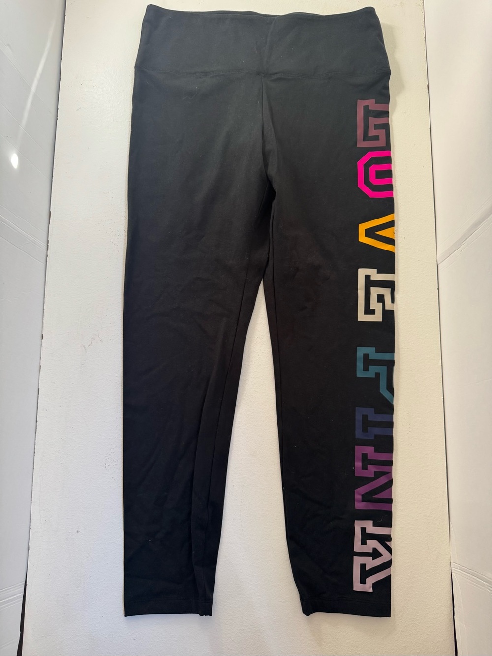 VS PINK High Waist Cotton Rainbow Logo Leggings XL